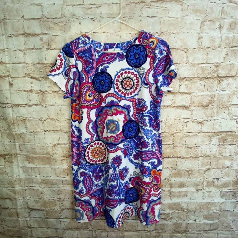 Jude Connally Ella Mini Dress in Multicolored Paisley Print Size Small